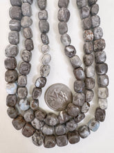 Oregon blue opal, 10mm rectangular nugget mix, 15" strand, sold per strand