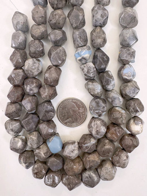 Oregon blue opal, 12-15mm corner cut nugget mix, 15