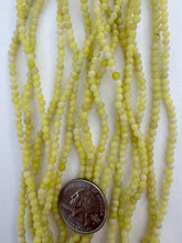 olive jade, 3mm round, 15" strand, SOLD PER STRAND