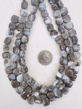 Oregon blue opal, 12x12x6mm square, 15" strand, sold per strand