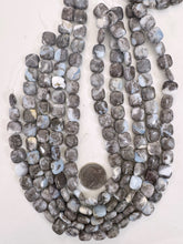 Oregon blue opal, 12x12x6mm square, 15" strand, sold per strand
