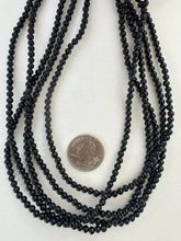 black agate, semi dull finish, 4mm round, 15" strand,   SOLD PER STRAND