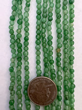 aventurine, 4mm faceted round, 15" strand,  SOLD PER STRAND