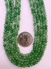 aventurine, 4mm faceted round, 15" strand,  SOLD PER STRAND