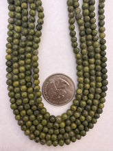 serpentine, 4mm round, 15" strand,  SOLD PER STRAND