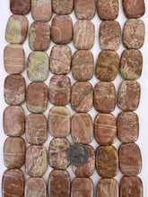 more red khaki jasper, 36x26x7mm rectangle, 15" strand,  SOLD PER STRAND