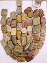 red khaki jasper, 36x26x7mm rectangle, 15" strand,  SOLD PER STRAND