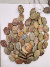red khaki jasper, 34x24x7mm oval, 15" strand, SOLD PER STRAND