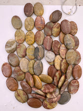 darker red khaki jasper, 34x24x7mm oval, 15" strand, SOLD PER STRAND