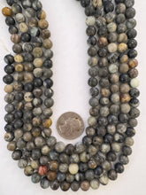 gray jasper, semi dull finish, 8mm round, 15" strand,  SOLD PER STRAND (batch 2)