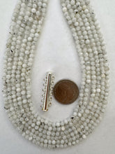 6 strands, 15" strand, 4mm round moonstone, stamped 925 sterling silver 6 strand slide bar clasp, DISCOUNT LOT