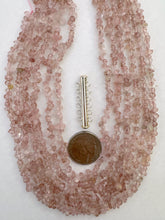6 strands, 15" strand, 4-9mm nugget rose quartz, stamped 925 sterling silver 6 strand slide bar clasp, DISCOUNT LOT