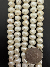 slightly off white, vintage stock fresh water pearl, 10x8mm potato, 15.5" strand,  standard pearl size hole, SOLD PER STRAND