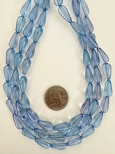 dark pale blue purple mix, single color, vintage look acrylic, 16x8mm teardrop pear, 15" strand, sold per strand
