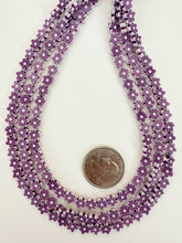 matte purple white, flower motif,  carved design, vintage look acrylic, 6x6x2mm carved flower, 15" strand, sold per strand