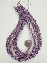 matte purple white, flower motif,  carved design, vintage look acrylic, 6x6x2mm carved flower, 15" strand, sold per strand