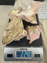 raw and unfinished natural pink opal, 2.24 pound 7 piece lot, for lapidary or mineral sample display use, no holes