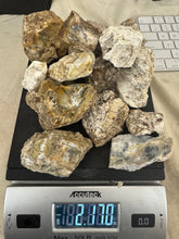 raw and unfinished natural dendritic opal, 2.17 pound 15 piece lot, for lapidary or mineral sample display use, no holes