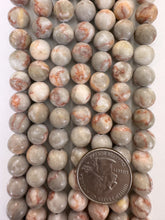 red line jasper, semi dull finish, 10mm round, 15" strand, SOLD PER STRAND
