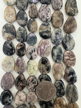 charoite, 14-23mm variable size flat tumbled nugget, 15" strand, SOLD PER STRAND