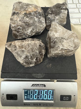 raw and unfinished smokey quartz, 2.16 pound 4 piece lot, for lapidary or mineral sample display use, no holes