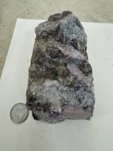 raw and unfinished lepidolite, 2.25 pound 1 piece lot, for lapidary or mineral sample display use, no holes
