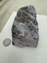 raw and unfinished lepidolite, 2.25 pound 1 piece lot, for lapidary or mineral sample display use, no holes
