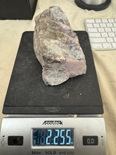 raw and unfinished lepidolite, 2.25 pound 1 piece lot, for lapidary or mineral sample display use, no holes