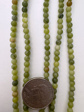 matte finish green garnet, 4mm round, 15" strand, SOLD PER STRAND