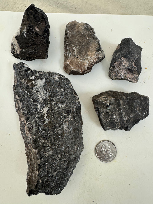 raw and unfinished natural stone, 2.25 pound 5 piece lot, for lapidary or mineral sample display use, no holes