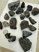 raw and unfinished natural stone, 2.20 pound 19 piece lot, for lapidary or mineral sample display use, no holes