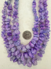 bright blue purple enhanced druzy quartz, 8-23mm graduated nugget, 15" strand, sold per strand