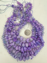 bright blue purple enhanced druzy quartz, 8-23mm graduated nugget, 15" strand, sold per strand