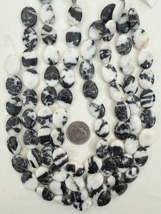mexican zebra jasper, 20x15x5mm oval, 15