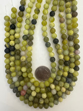 yellow turquoise, semi dull finish, 8mm round, 15" strand, SOLD PER STRAND