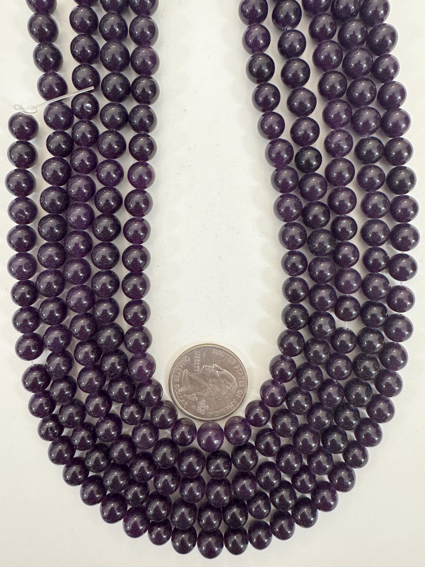 royal dark purple yellow enhanced quartz, 8mm round, 15