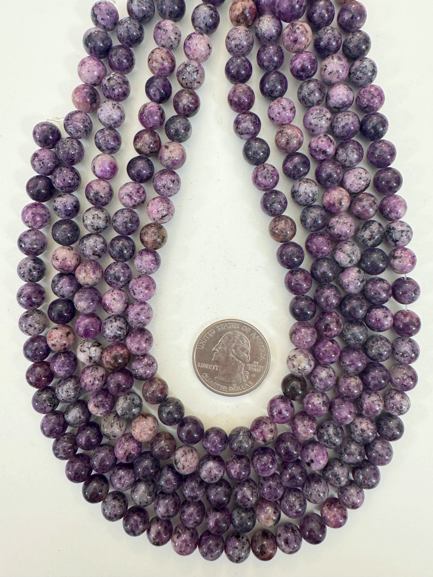 dark purple enhanced serpentine, 8mm round, 15