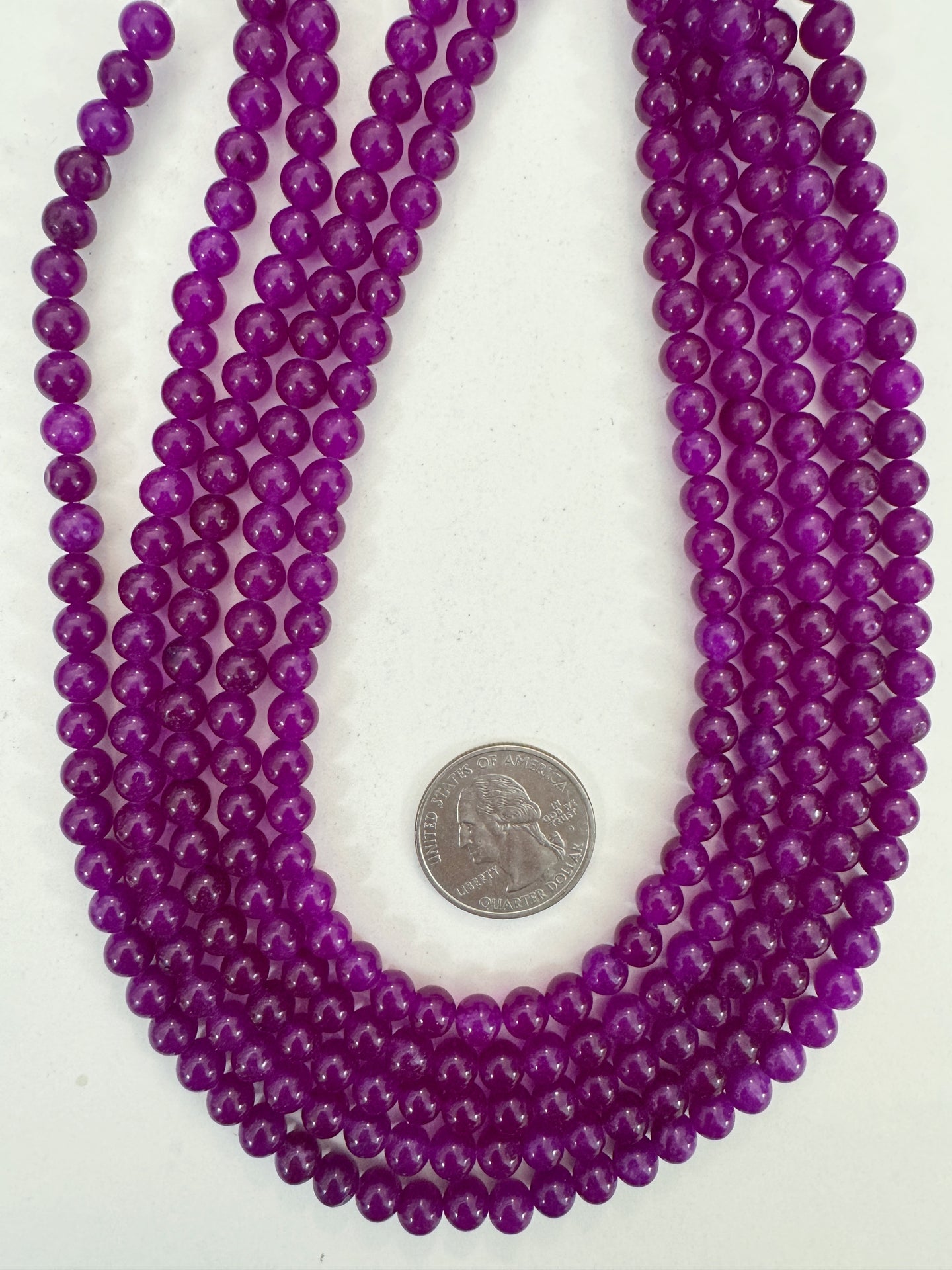 electric purple enhanced quartz, 6mm round, 15