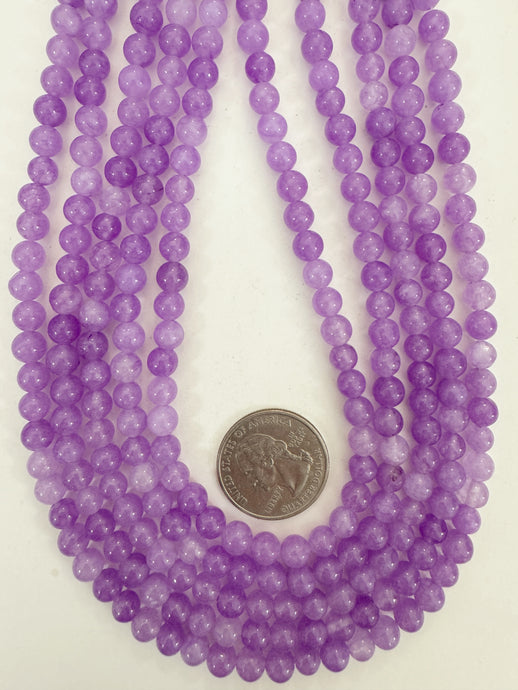 bright purple enhanced quartz, 6mm round, 15