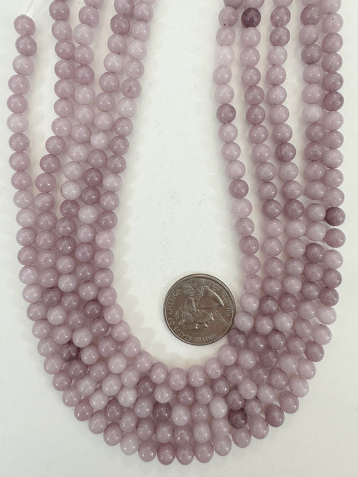 pale purple enhanced quartz, 6mm round, 15