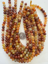 autumn tones quartz, 8mm round, 15" strand, SOLD PER STRAND