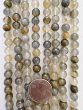 gray golden quartz, 8mm round, 15" strand, SOLD PER STRAND