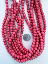 color enhanced magnesite: pale hot pink, 8mm round, 15" strand, SOLD PER STRAND
