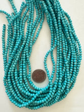 color enhanced magnesite: turquoise blue, 4mm round, 15" strand, SOLD PER STRAND