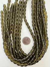 smokey quartz, 10x7mm barrel, 15" strand, SOLD PER STRAND