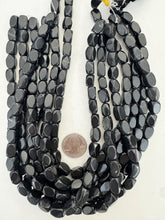 onyx, some edge or surface wear, 16x16x3mm corner cut four sided rectangle tube, 15" strand, SOLD PER STRAND