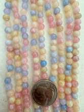 morganite, 6mm round, 15" strand, SOLD PER STRAND
