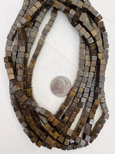 bronzite, 6mm cube, 15" strand, SOLD PER STRAND
