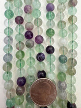 fluorite, 8mm round, 15" strand, SOLD PER STRAND