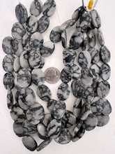 black gray jasper, semi dull finish, 25x18x6mm oval, 15" strand,  SOLD PER STRAND